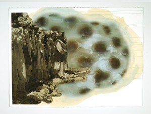 Untitled 2010 Inkjet print with gouache, tea, spice and sparkle on Rives BFK Paper 30 x 22 inches