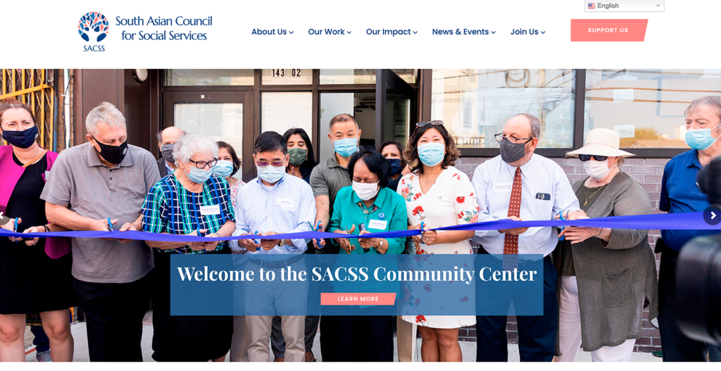 SACSS homepage carousel, ribbon cutting for new community center